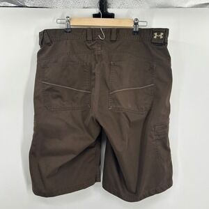 Under Armour Mens Brown Tactical Cargo Shorts Size 36 Canvas Blend RN 96510